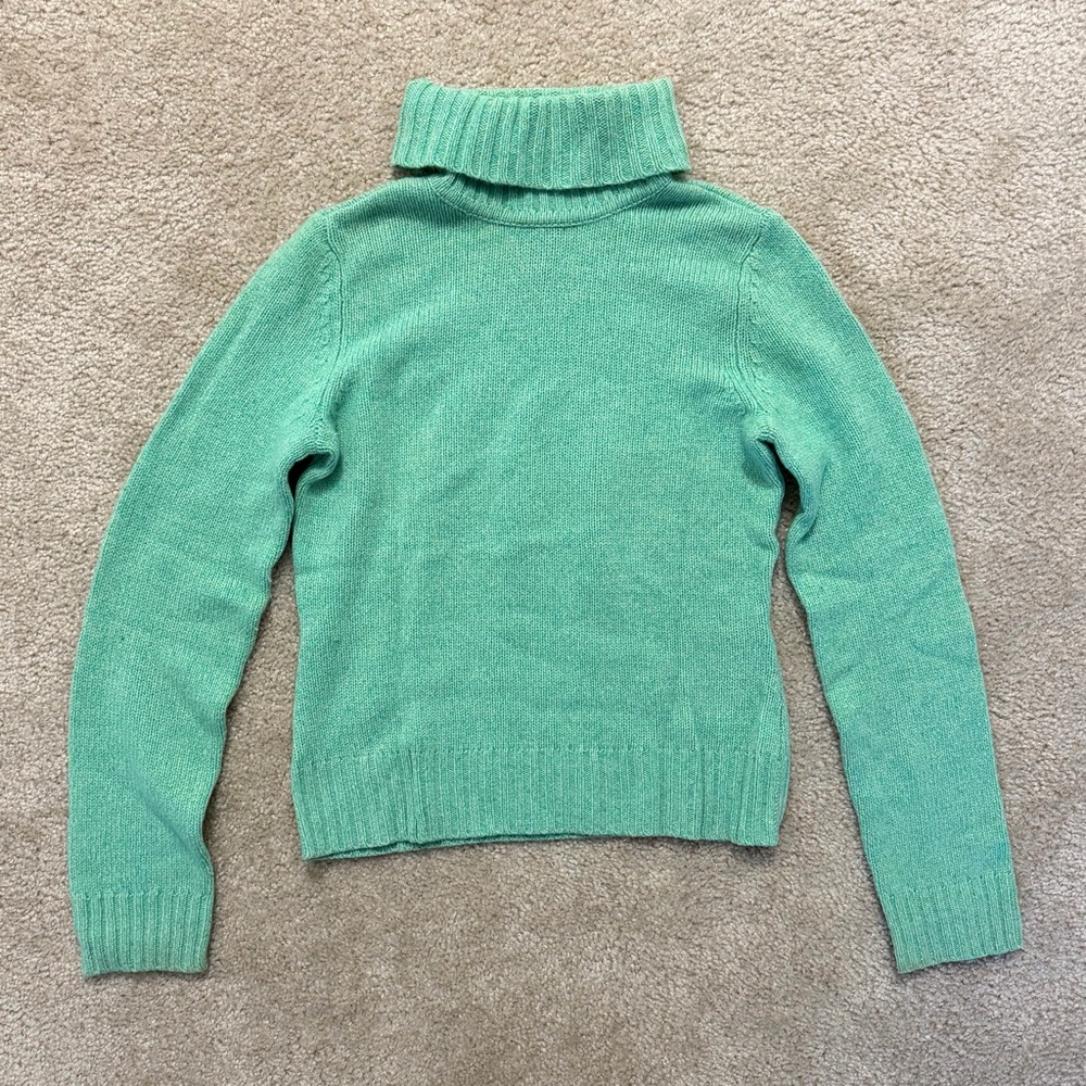 Daniel Bishop 100% Cashmere Turtleneck Sweater Womens Small Light Green